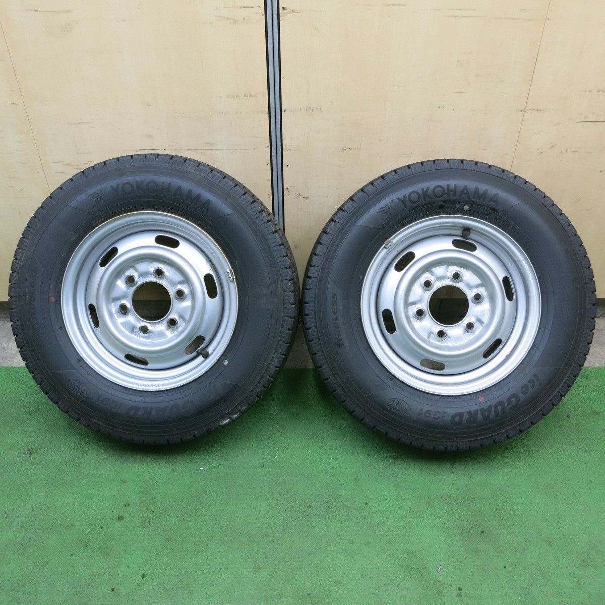 タイヤ 23年 キレイ 2本 スタッドレス 195|80R15 103|101L ヨコハマ アイスガード iG91 スチール ホイール 15インチ PCD139.7|6H 5050201ナス