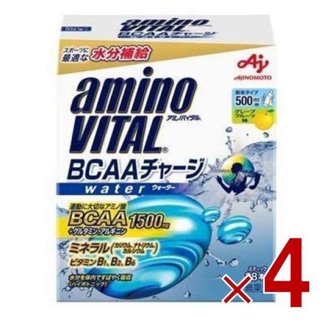 味の素 アミノバイタル BCAAチャージ ウォーター グレープフルーツ味 7g×28本入 AMINO VITAL 4個