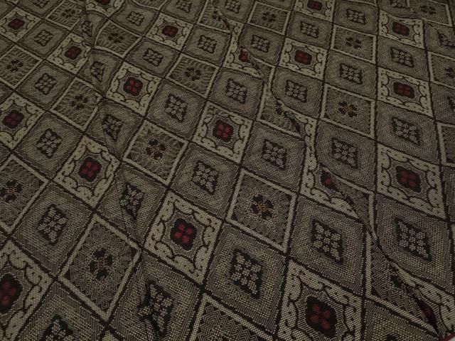 平和屋着物○本場大島紬 龍郷絣 菱花文 正絹 逸品 CAAW3155ut