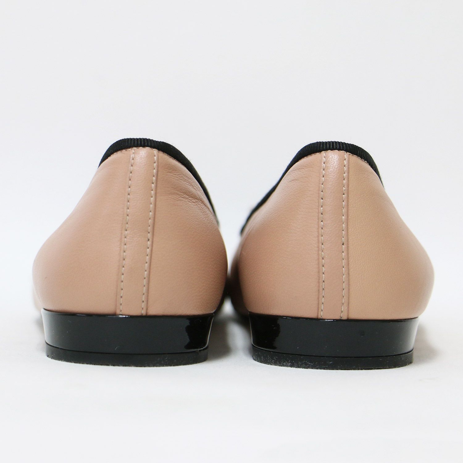 プラダ パンプス ピンクベージュ フラットシューズ バイカラー バレエシューズ PRADA プラダ パンプス ピンク / ブラック サイズ:38(25.0cm