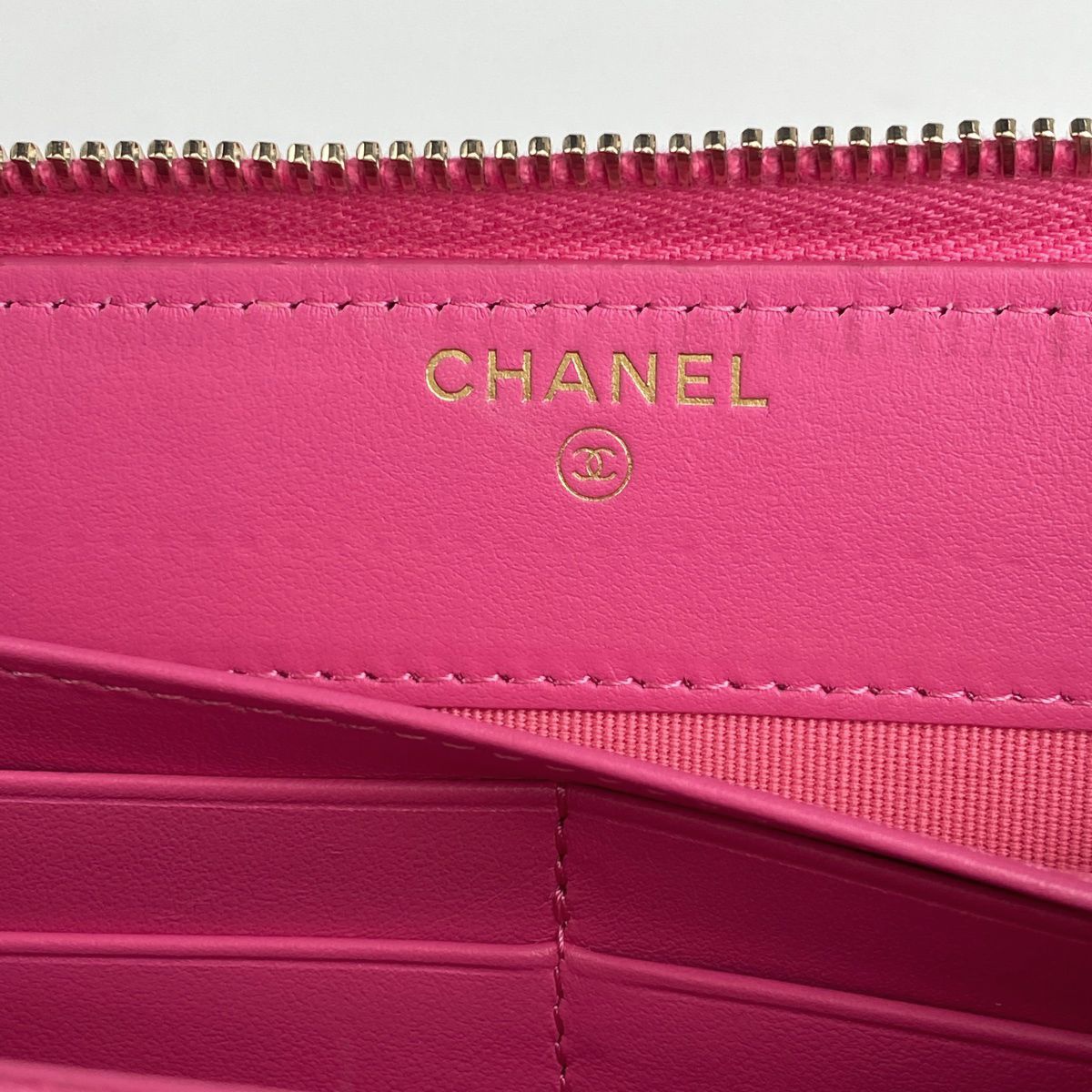 シャネル CHANEL カメリア ラウンドファスナー 長財布 ココマーク 長