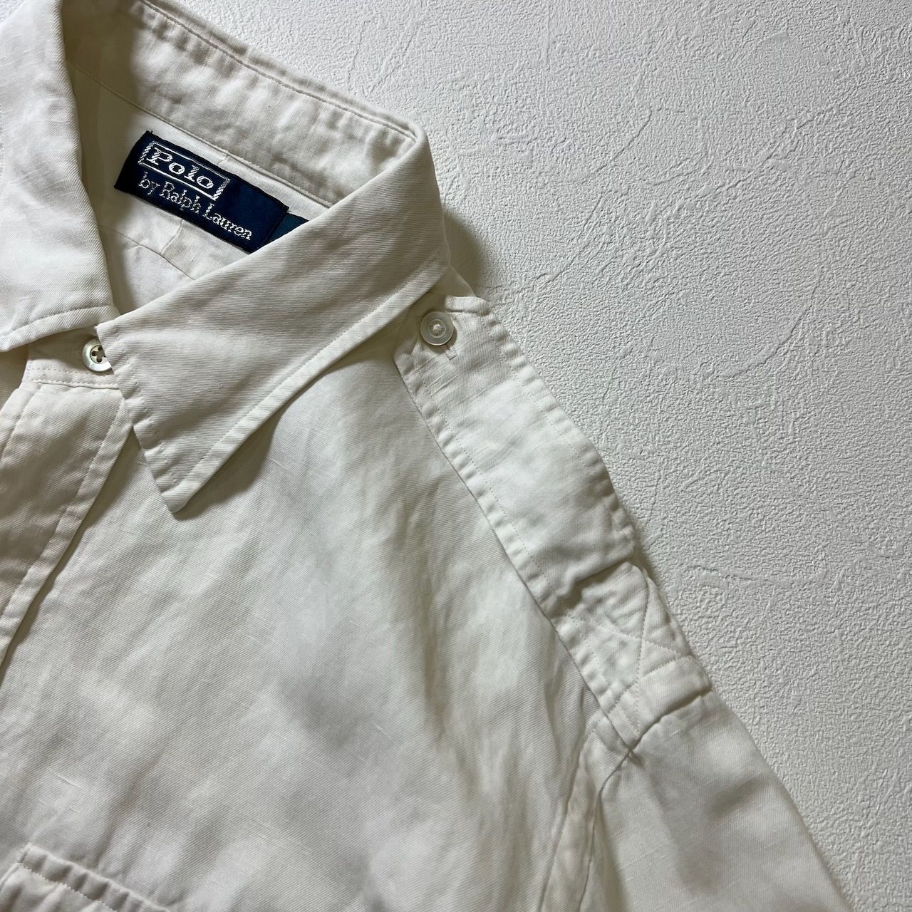 Ralph Lauren オフィサーシャツ シルクリネン エポレット 長袖