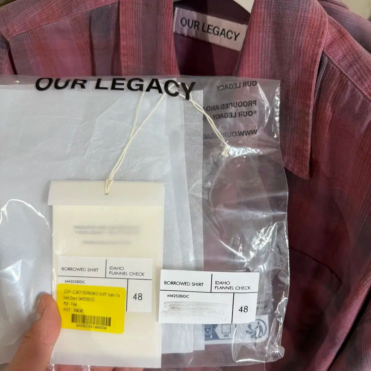 48 OUR LEGACY 馬狼 照英 シャツ フランネル CHECK ピンク