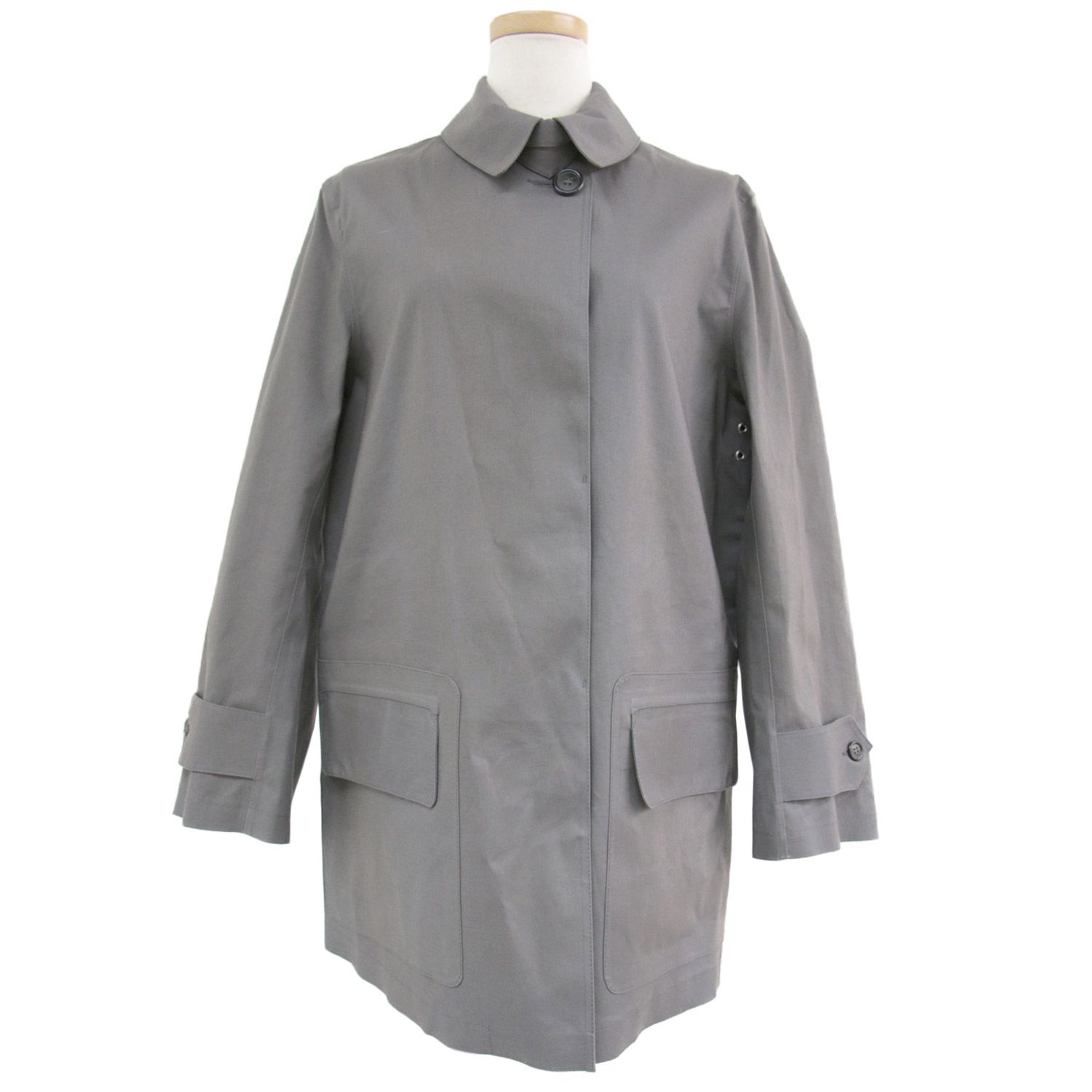 マーガレットハウエル×マッキントッシュ　ゴム引き　ハーフコート　グレー マーガレットハウエル×マッキントッシュゴム引きハーフコートグレー