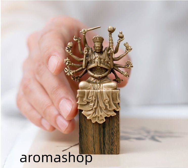 銅 細工 仏教美術 玄奘参詣準提菩薩仏像 禅意茶道 置物 装飾品 工芸品 置物 仏教美術 仏像 小仏像 準提菩薩 準提仏母仏像 銅製品 工芸品
