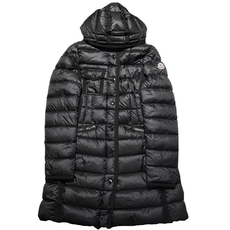 MONCLER エルミンヌブラック ダウンジャケット フード付き 【公式通販】