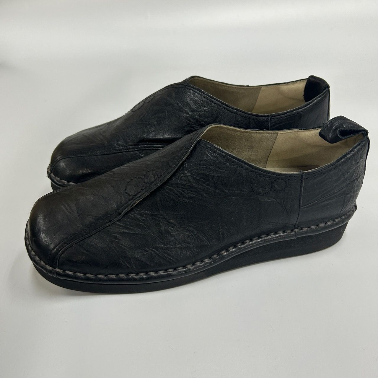 慈雨 25 ブラック スリッポン センソユニコ 靴 マツオ 日本製シューズ