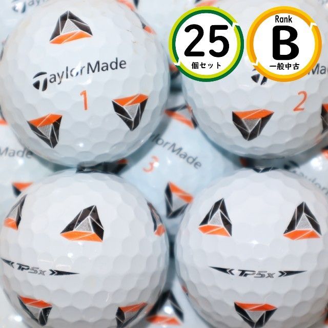 25個 TP5X pix テーラーメイド Bランク ホワイト 中古 TAYLORMADE ロストボール ゴルフボール 送料無料 25個 TP5X pix テーラーメイド Bランク ホワイト 中古