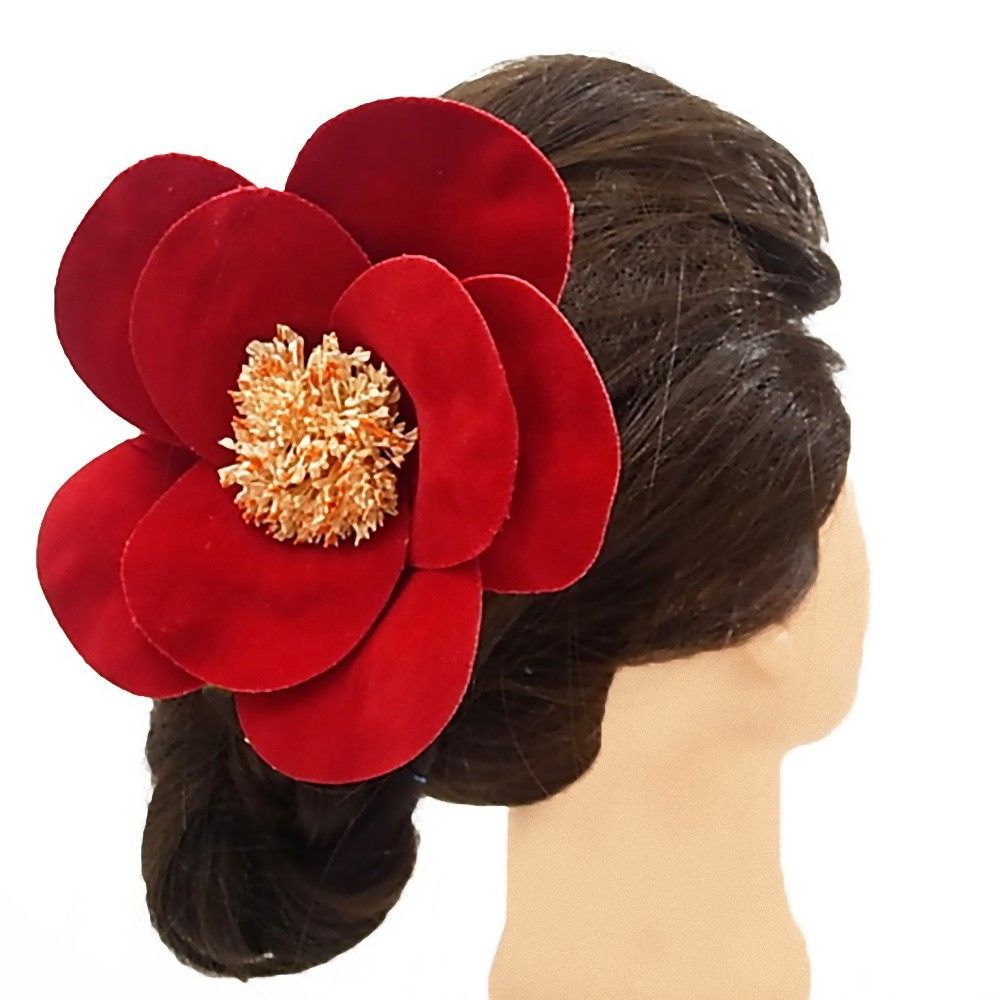 アネモネリボン(レッド系)♡ベビーヘアクリップ ヘアゴム 楽天市場