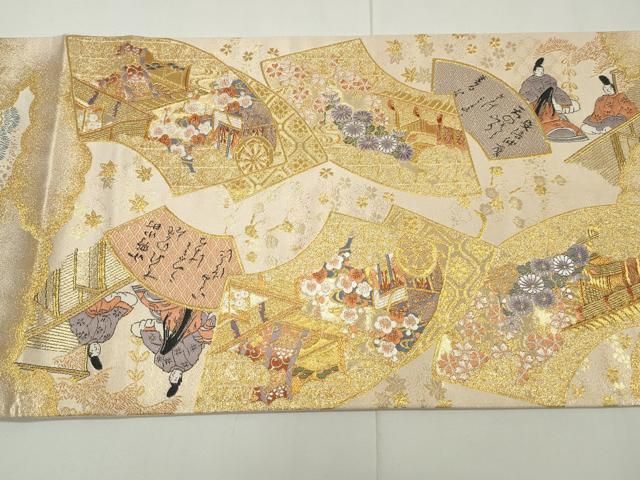 平和屋着物◎全通柄袋帯 人物風景文 金糸 正絹 逸品 DAAV0679qa - メルカリ 
