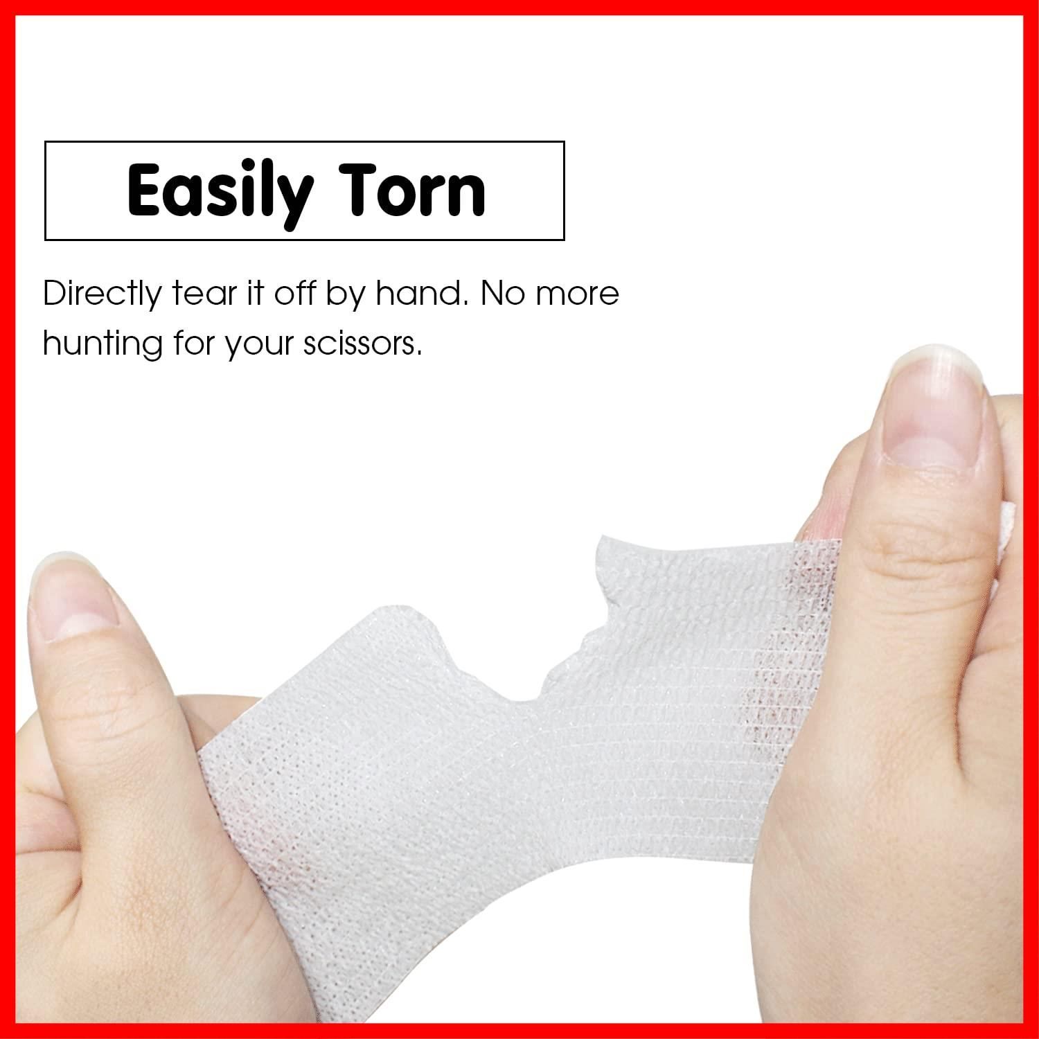  数量 4.5 m x 5 cm 弾性包帯 不織布 スポーツテープ 運動用包帯 ロール自己粘着包帯白 12 包帯をラップ COMOmed 体育器具 用品 スポーツ