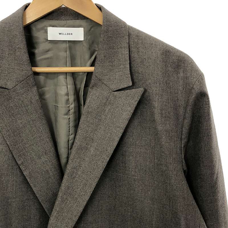 WELLDER / ウェルダー | Double Breasted Long Jacket / ダブルブレスト オーバージャケット / 総裏地 | 4 | ダークグレー系 | メンズ WELLDER / ウェルダー | Double Breasted Long Jacket / ダブル