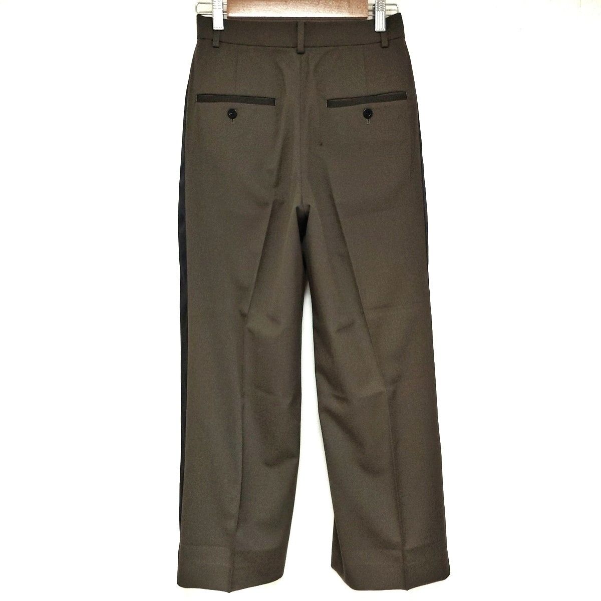 Sacai サカイ パンツ サイズ0 XS レディース - 21-05401 カーキ×黒 フルレングス