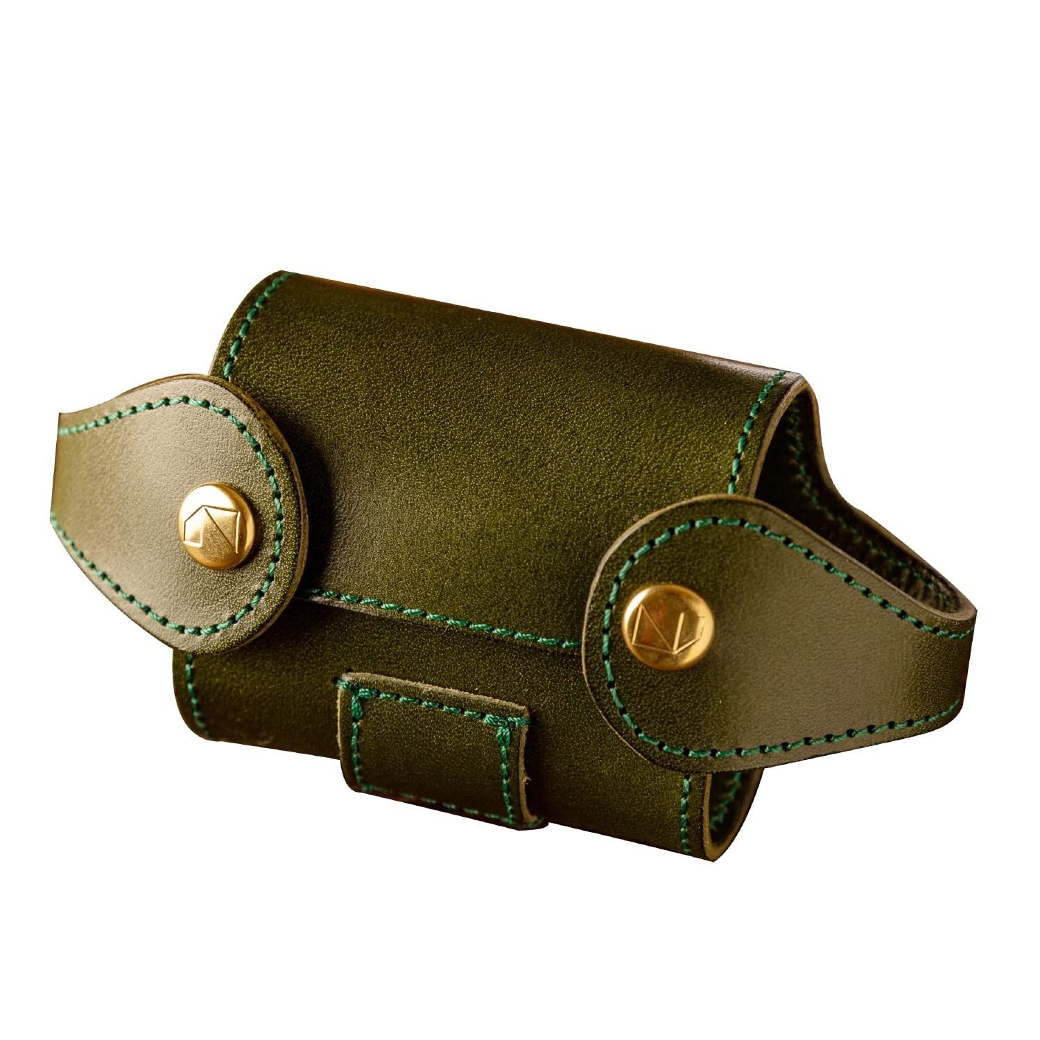 アム デ マス ゴルフボールホルダー 2個 ティーホルダー クリップ付き 栃木レザー 本革 レザー GC-039 グリーン