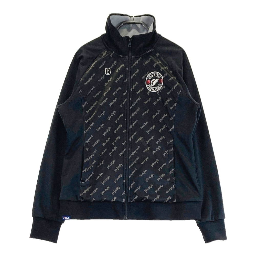 FILA GOLF フィラゴルフ 裏起毛ジップジャケット チェック柄 ブラック