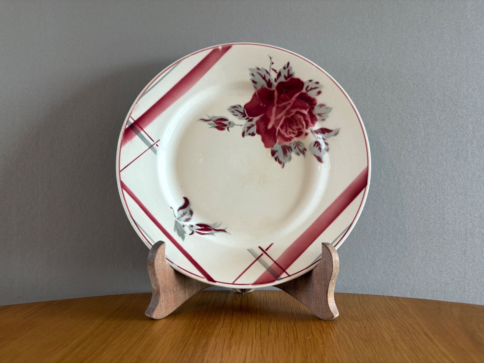 サルグミンヌ DIGOIN Sarreguemines フランス アンティーク 花リム オーバルプレート [EA289] ヴィンテージ ソーシエール DIGOIN SARREGUEMINES サルグミンヌ FAVORI | Brocante