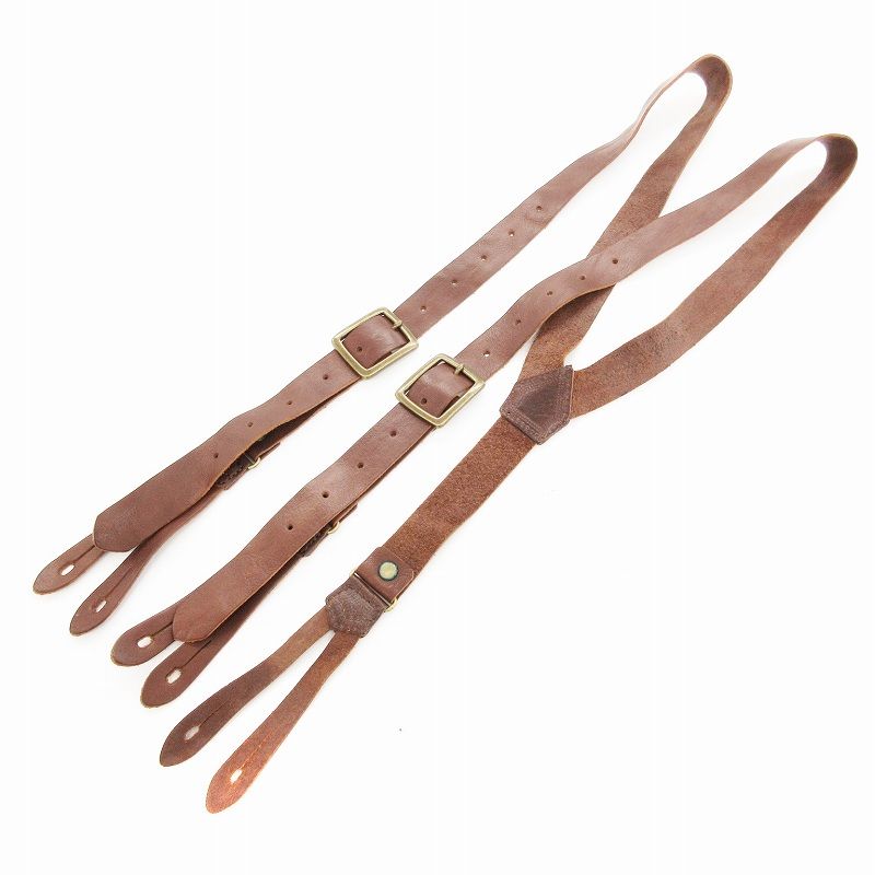 ネストローブ　レザーサスペンダー　ブラウン nest Robe ネストローブ レザー サスペンダー*ブラウン 小物