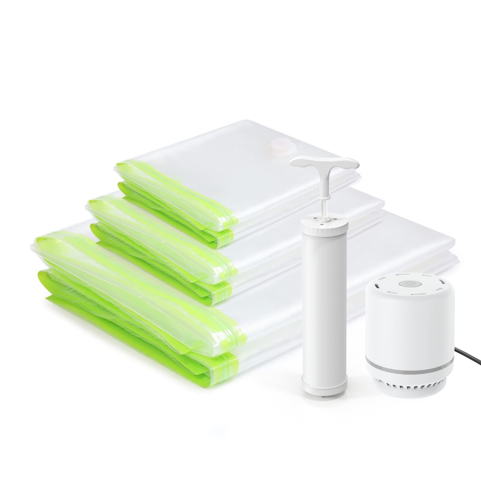 【新着商品】防塵防湿 電動ポンプ付き 省スペース ふとん圧縮袋 6枚組【M×2枚+L×2枚+LL×2枚】 布団 引越し/衣替え/旅行 圧縮袋 布団圧縮袋 Umimile