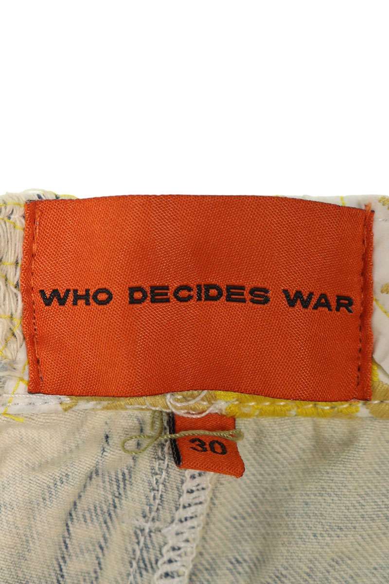 フーディサイズウォー デニムパンツ 30 フーディサイズウォー WHO DECIDES WAR フラワーパッチ
