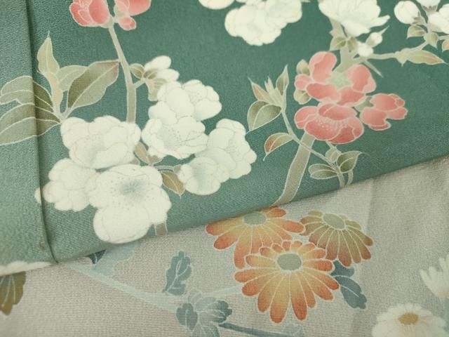 平和屋着物○京友禅 伝統工芸士 坂東峰彩 訪問着 友禅 枝花文 暈し染め