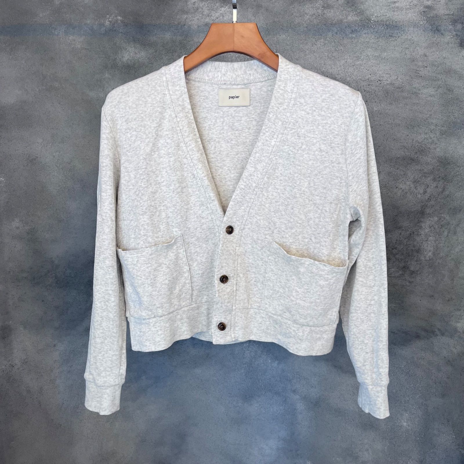 papier/パピエ ニットカーディガン パンツ セットアップ フリーサイズ  