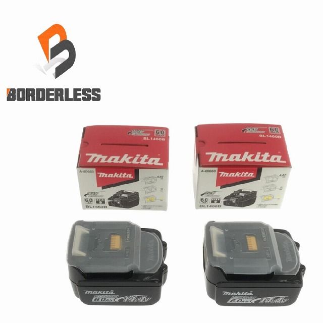 ♥品 2個セット makita マキタ 14.4V 6.0Ah 純正リチウムイオンバッテリー BL1460B バッテリー残量 雪マーク111419
