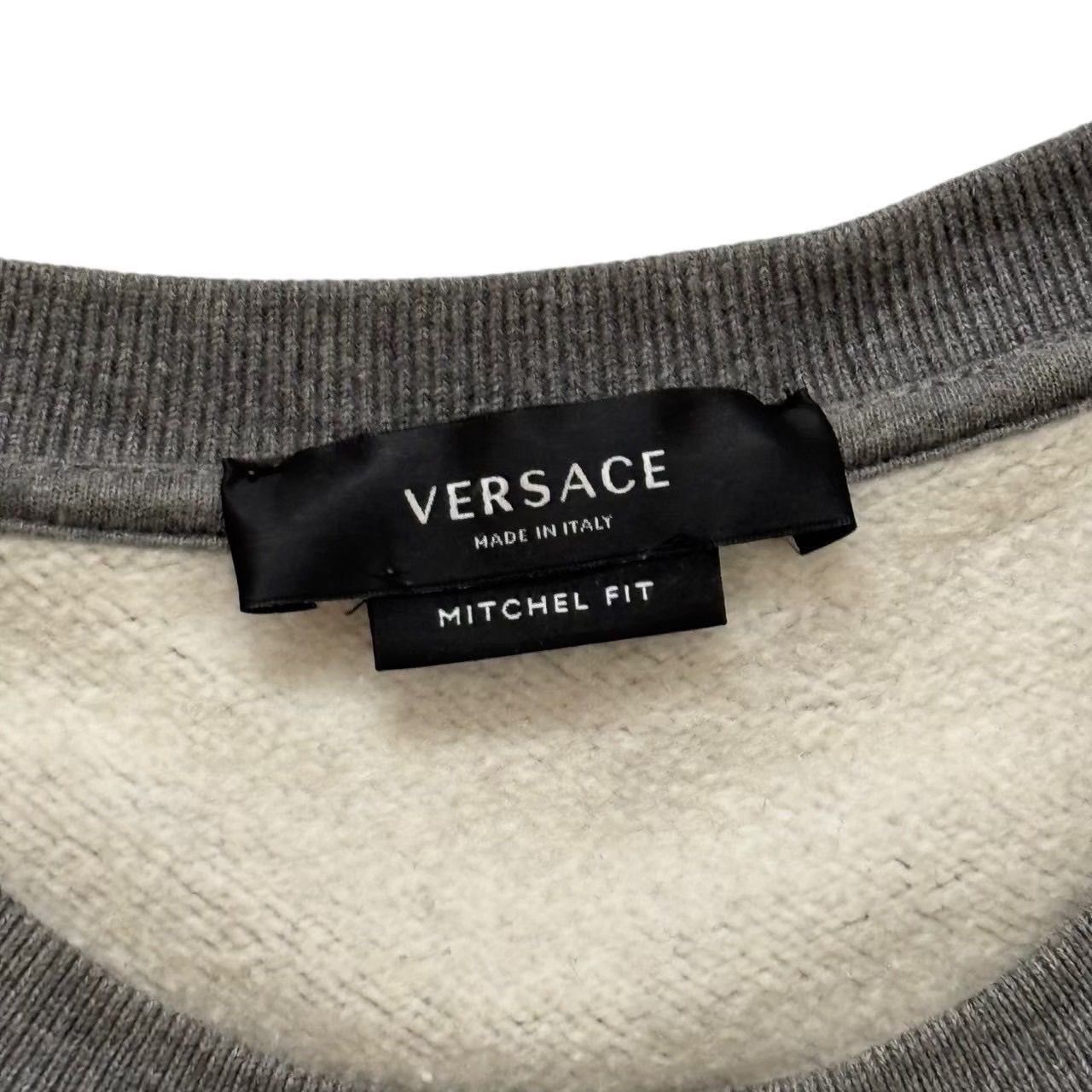 VERSACE ヴェルサーチェ ロゴ入りスウェットシャツ グレー 裏起毛 プル 