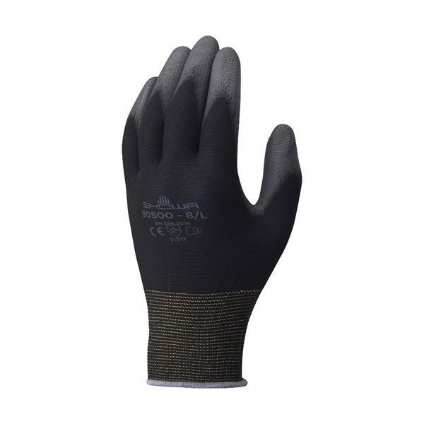 まとめ）ショーワグローブ 簡易包装 パームフィット手袋 M ブラック B050