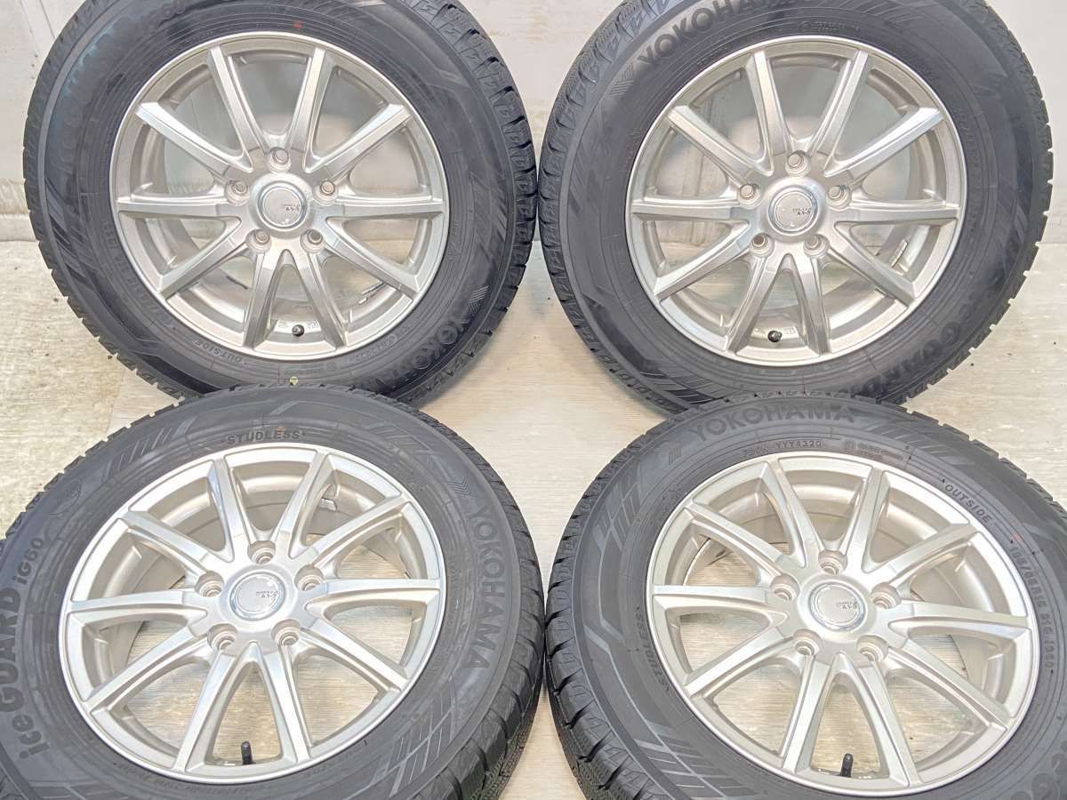 195/65R15  nヨコハマ アイスガード iG60 n　 SIBILLA n15x6.0 53 114.3-5穴 n中古タイヤ スタッドレスタイヤ ホイールセット 4本セットn w15240722901