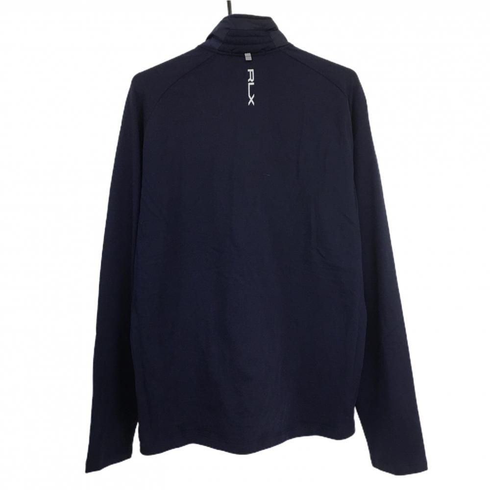 【中古】RLX 中綿ゴルフジャケット 美品】RLXラルフローレン 異素材中綿ジャケット ネイビー 前身頃中綿