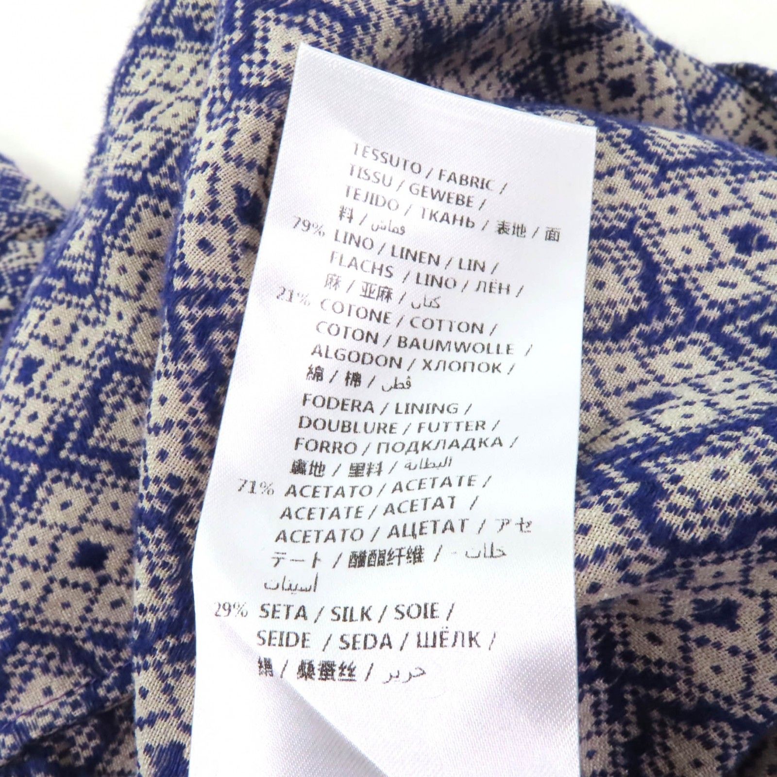 極美品★GUCCI グッチ 497735 リネン混 ロゴボタン・ベルト付 総柄 長袖シャツ パープル ベージュ 38 イタリア製 正規品 レディース GUCCI - 極美品☆GUCCI グッチ 497735 リネン混 ロゴボタン
