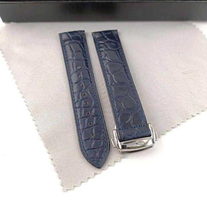 オメガ アリゲーター レザーベルト 20mm ブラック オメガ アリゲーター レザーベルト 20mm ブラック KLVN] 牛革 20