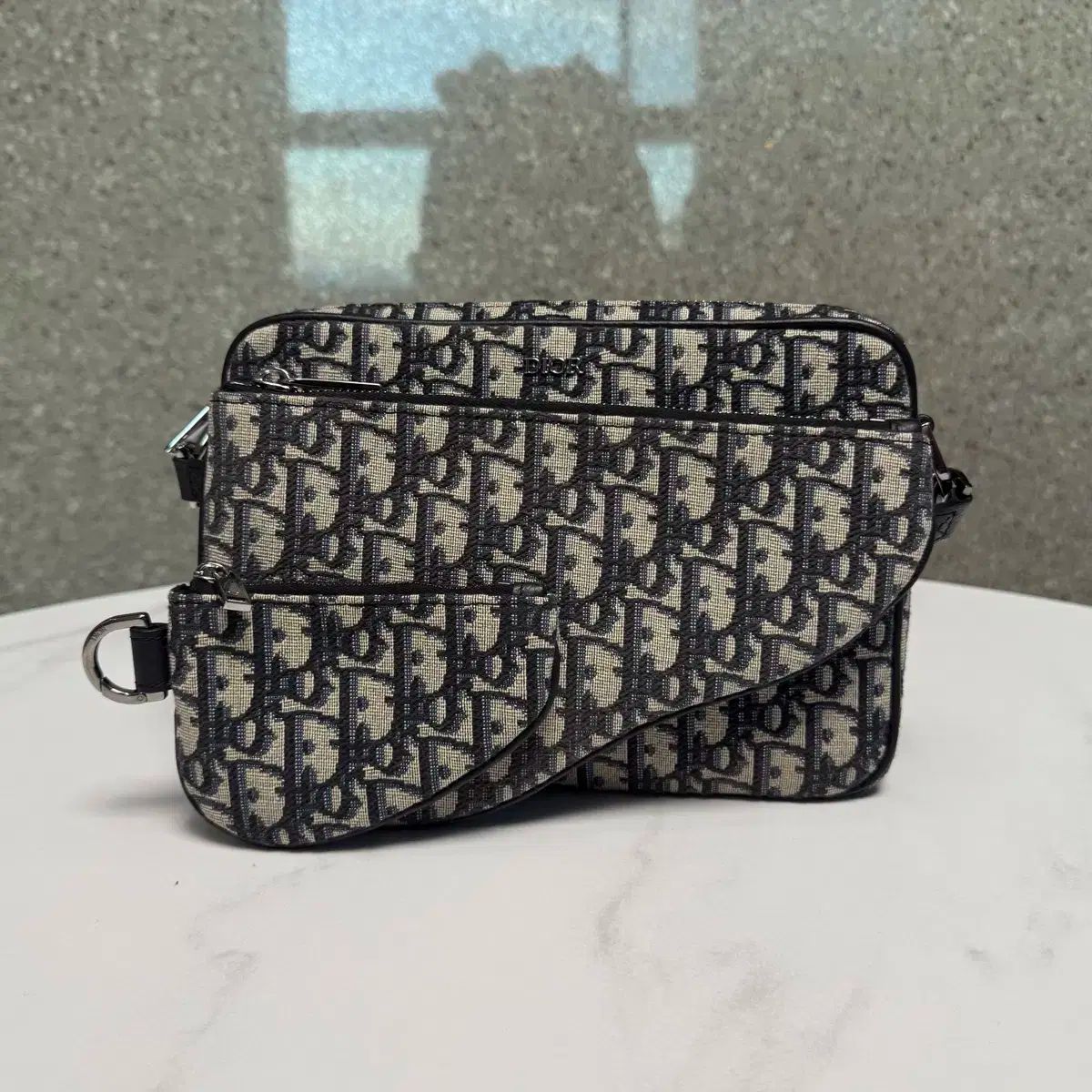 正規品 Dior ディオール オブリーク サドルバッグ トリプル ポーチ クロスバッグ