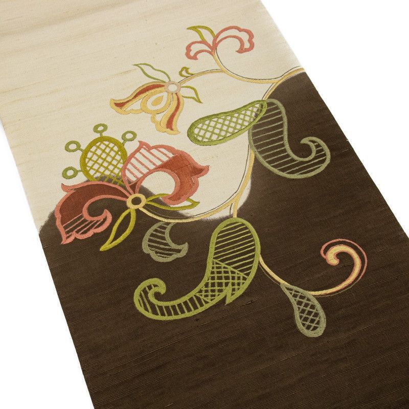 秦流舎手引真綿杢紬九寸名古屋帯