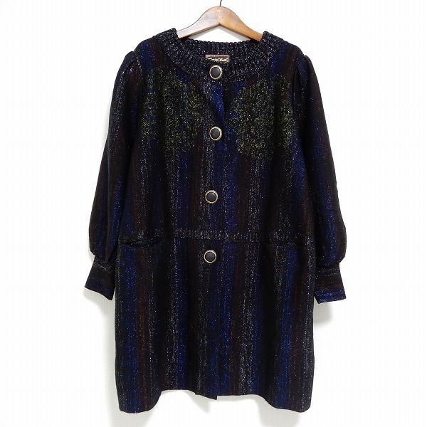 wnc サイトウトヨコ 斉藤都世子 ワンピース 黒系 紺 ラメ ニット