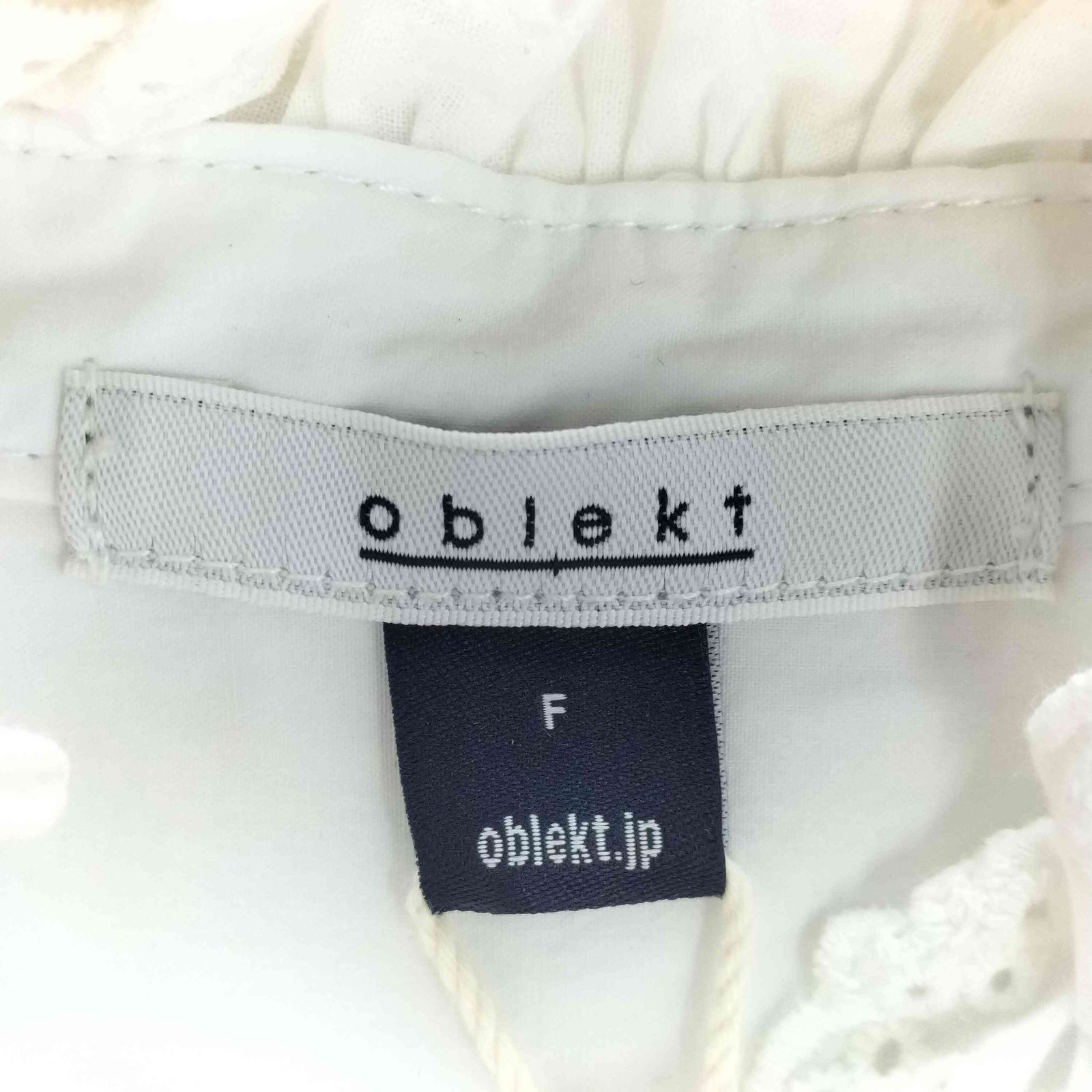 オブレクト oblekt カットワークエンブロイダリ―ブラウス