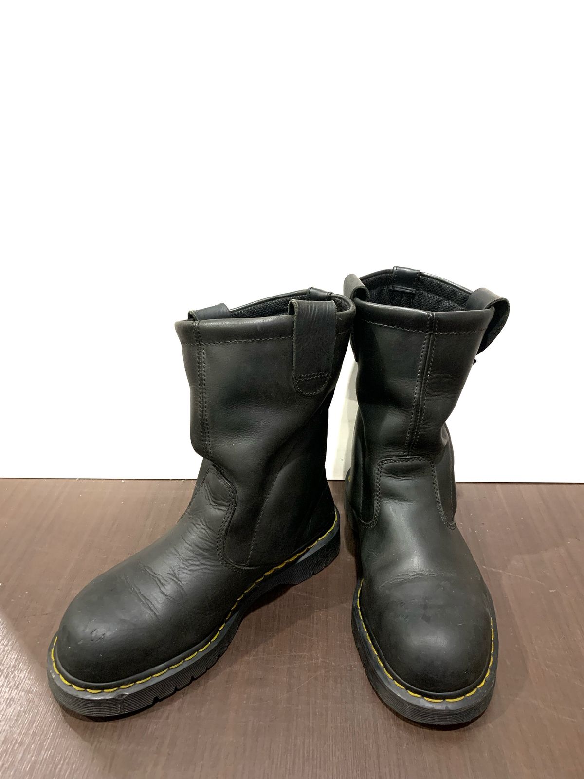 DR.MARTENS　ドクターマーチン　2295　GREASY　LEATHER　STEEL　TOE　WORK　BOOTS　スチールトゥ　ワークブーツ　サイズUK7　ブラック