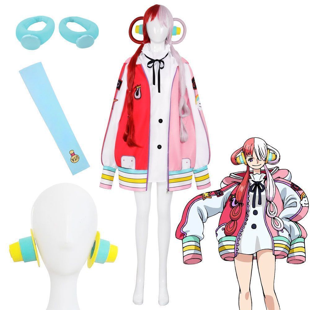 ONE PIECE ウタ コスプレ ウイッグ付き 衣装Cosplay 和服 演出服 変装 仮装 日常服 アニメ 祭り 学園祭 文化祭 漫遊展 ハロウィン クリスマス コスチューム