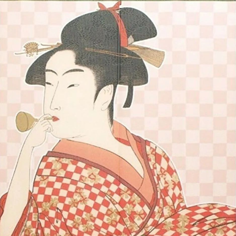 浮世絵暖簾・のれん　喜多川歌麿　「寛政三美人」 寛政の三美人」 喜多川歌麿 （尺幅）複製画！ 浮世絵 - 掛け軸
