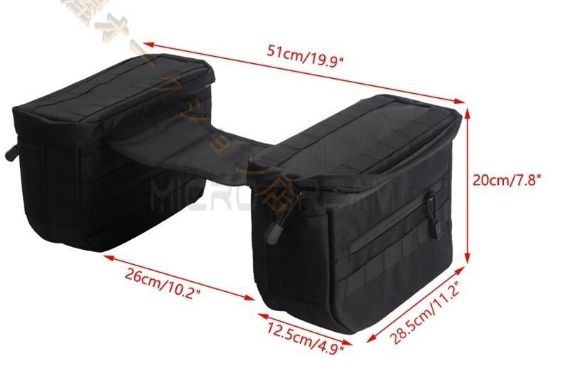 ナイロン製マフラー サドルバッグ｜旅行バッグに最適｜簡単取り付け