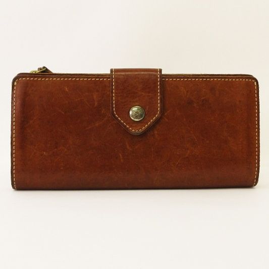 リュウ Ryu 長財布 ウォレット 牛革 レザー ロゴ イタリア製 茶  