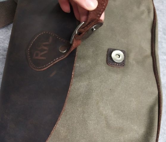 美品通勤通学RRL ヴィンテージ風 ワックス加工防水 ショルダー