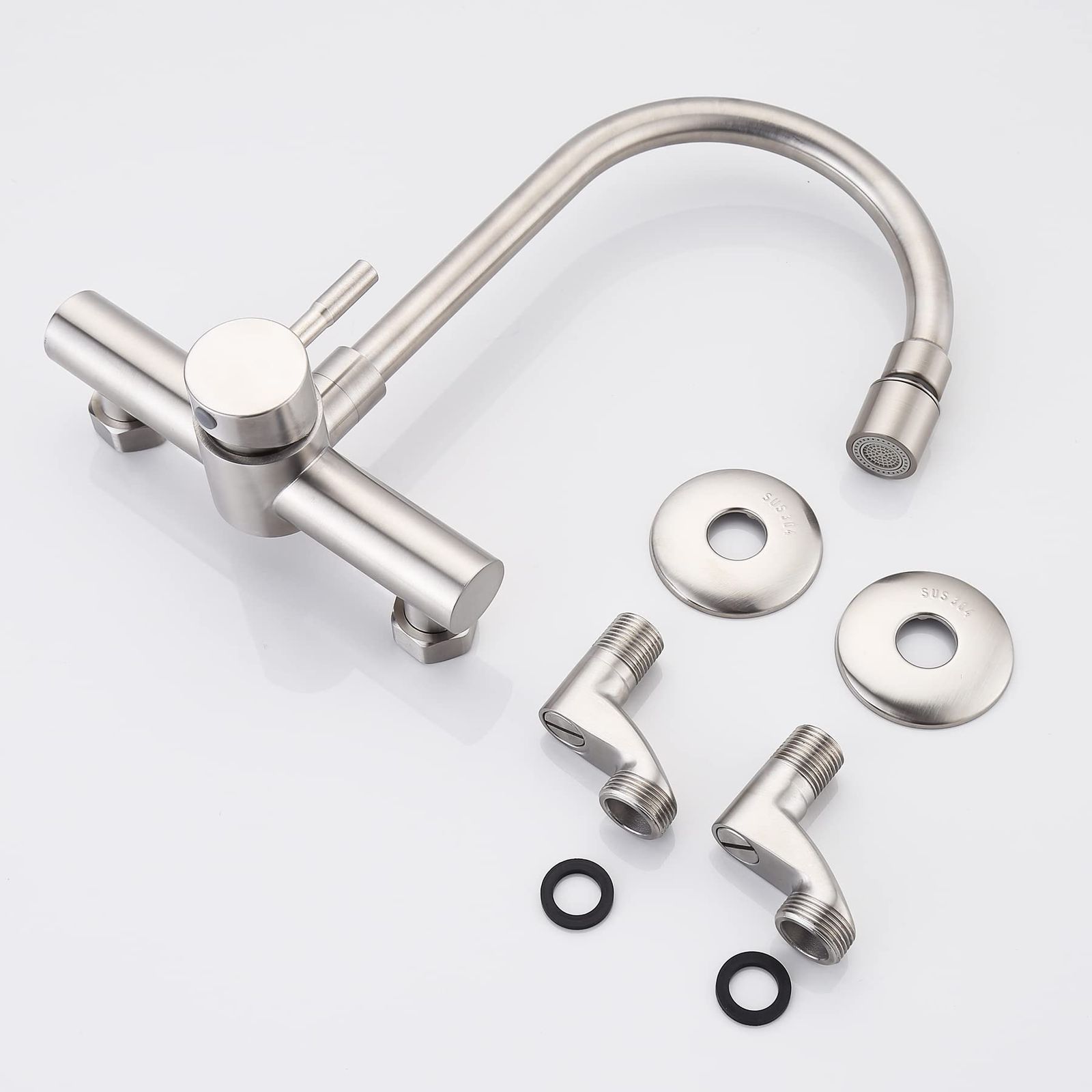 新品 Jeonestan キッチン水栓 シングルレバー 混合水栓 2穴 壁