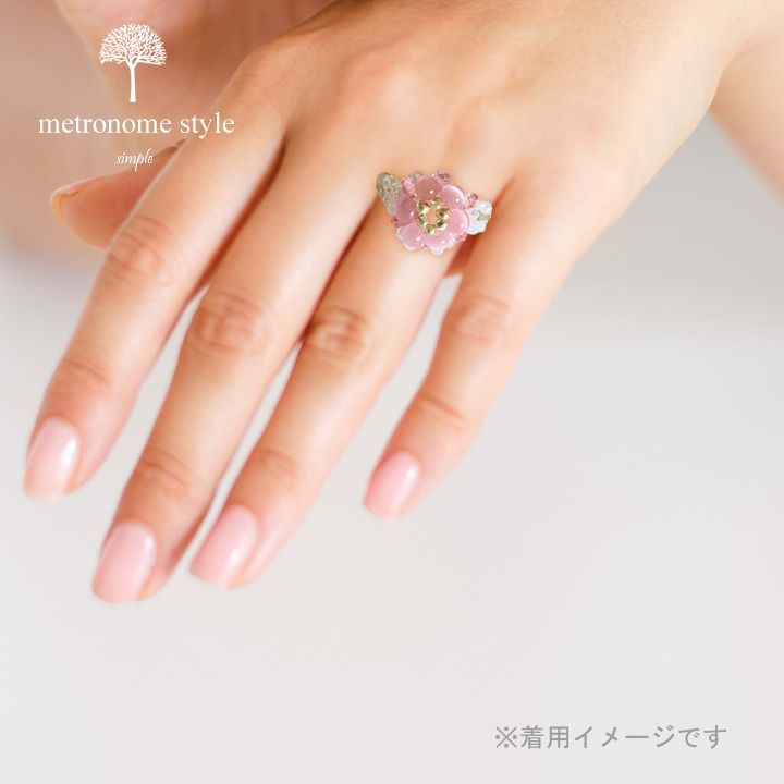ビーズリング 指輪 sakura 桜 - メルカリ