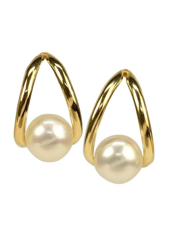四葉のクローバー 18金 パールピアス スタッドピアス 18k K18 ゴールド 淡水真珠 6月 誕生石 レディース 女性 Sa508