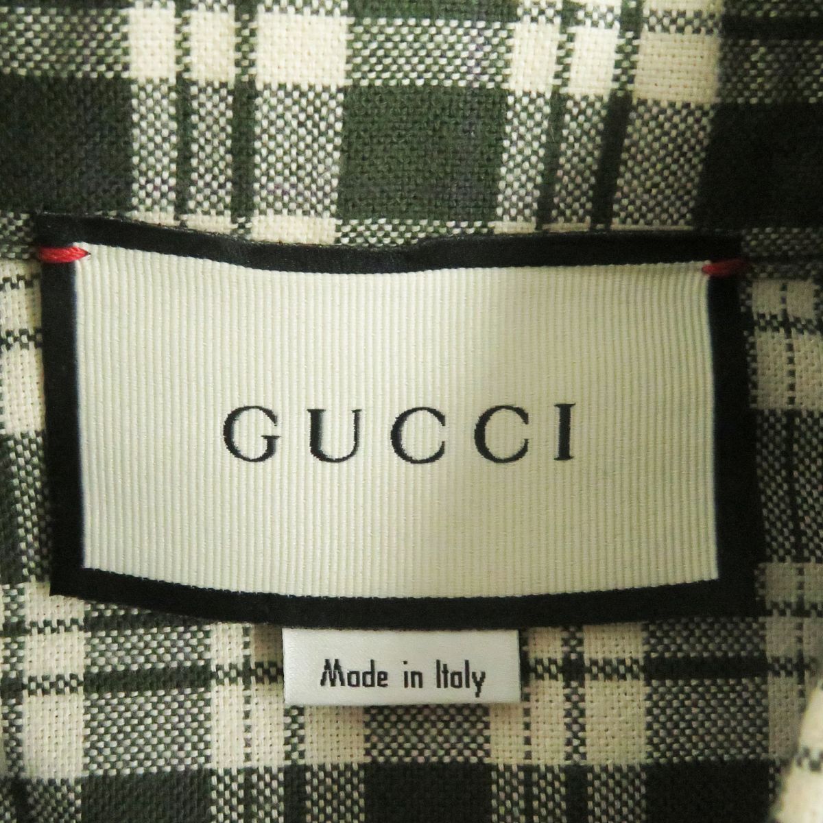 極美品□GUCCI/グッチ 633460 チェック柄 キャットパッチ ロゴボタン