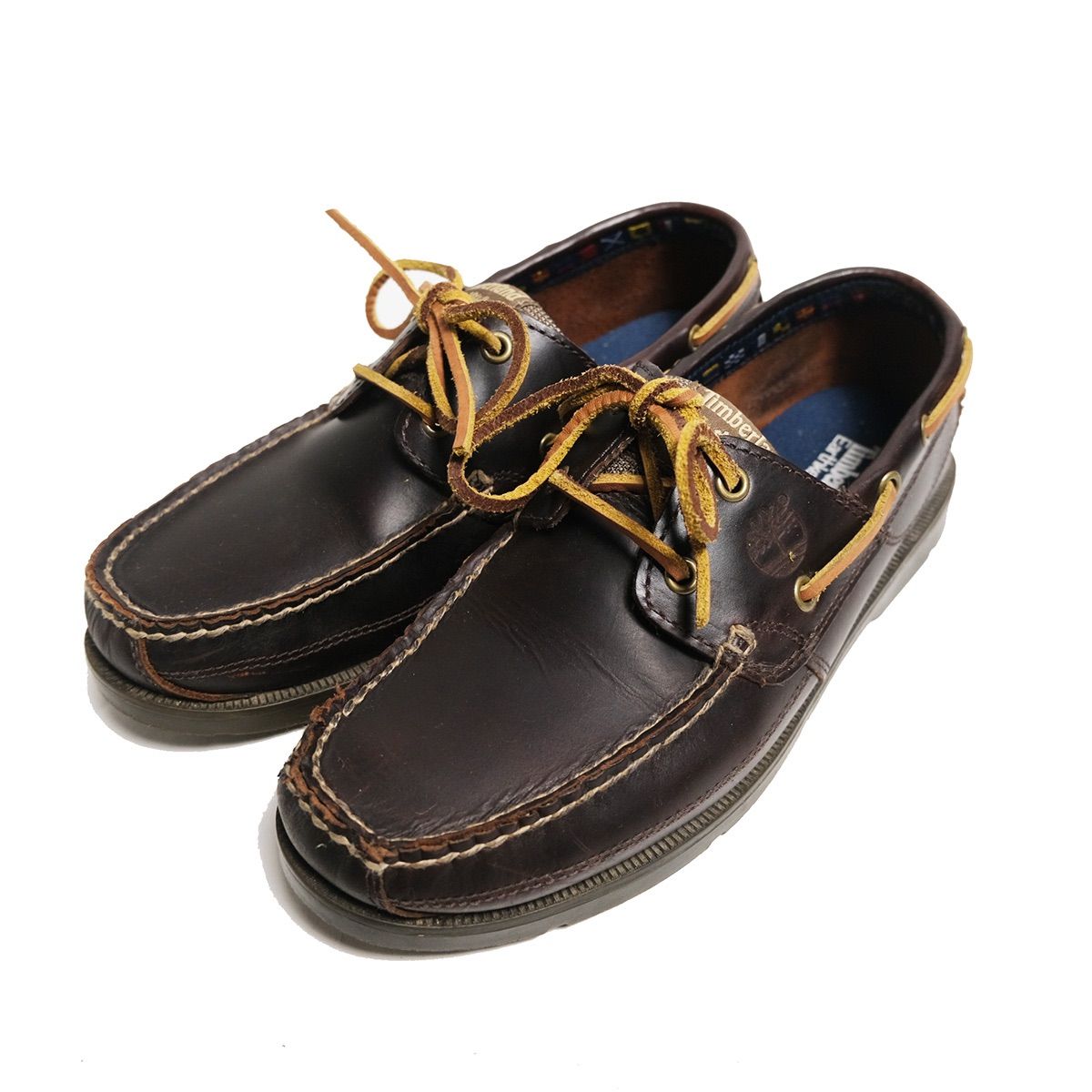 ティンバーランド 2アイ モカシン デッキシューズ 8 26cm 濃茶 ブラウン レザー 本革 Timberland 2eye アメリカ古着 ビンテージ ヴィンテージ