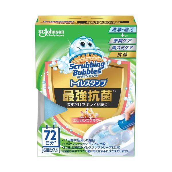 まとめ ジョンソンスクラビングバブル トイレスタンプクリーナー 最強抗菌 エレガンスフラワー 本体 1個 ×10セット
