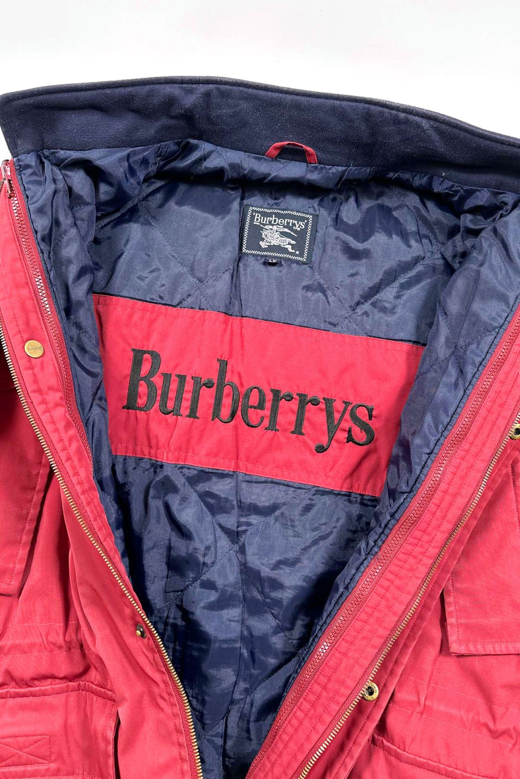 90's Burberrys' red military coat バーバリーズ ミリタリーコート 