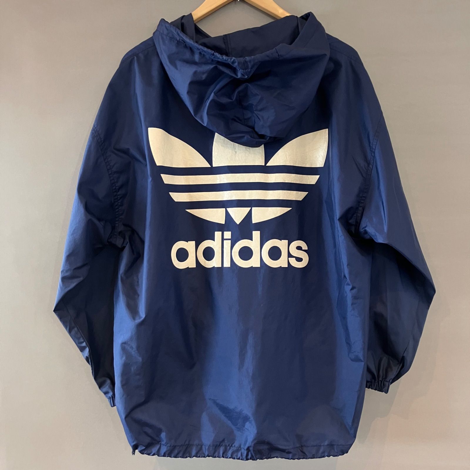 マーチン アディダス　ナイロン　ジャケット プルオーバー　パーカー　ブルー マーチン アディダス ナイロン ジャケット プルオーバー パーカー